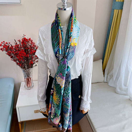 Elegant Summer Botanica Silk Scarf: Effortless Chic for Your Wardrobe