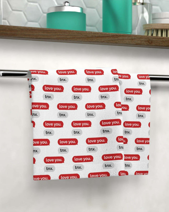 Personalized Valentine’s Love Cotton Blend Artisan Face Towel for Elegant Bathroom Styling