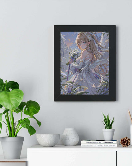 Chic Eco-Friendly Anime Girl Vertical Art Print for Sustainable Home Decor