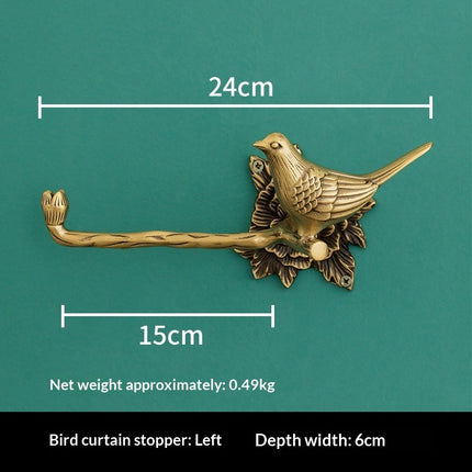 Copper Bird Curtain Tieback Hook | Left or Right