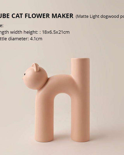 Charming Artisan Cat Vase - Elevate Your Home Decor with Elegance