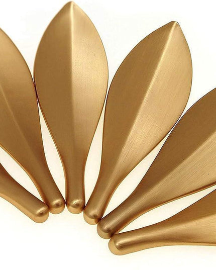 Nordic Elegance Solid Brass Gold Leaf Cabinet Knob - Enhance Your Home Aesthetics