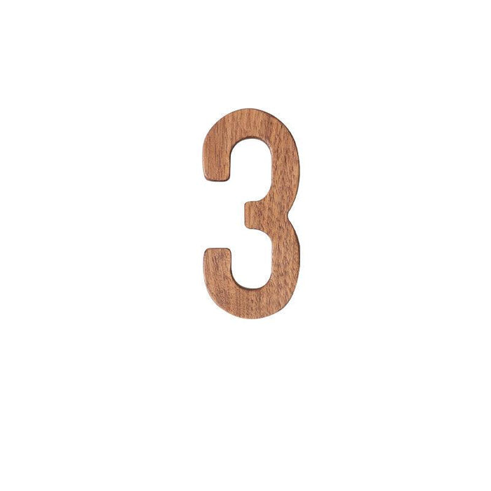 Luxurious Nordic Black Walnut House Number Plaque