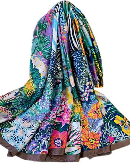 Elegant Summer Botanica Silk Scarf: Effortless Chic for Your Wardrobe