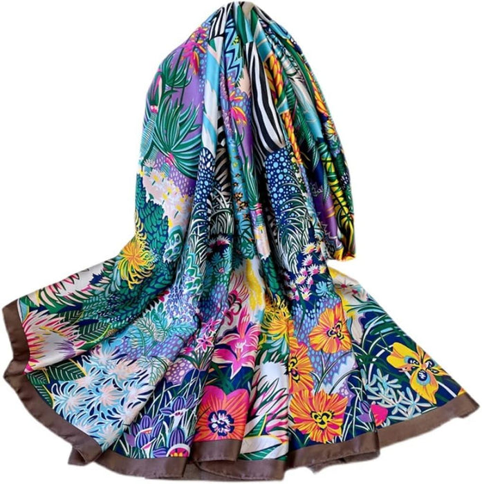 Elegant Summer Botanica Silk Scarf: Effortless Chic for Your Wardrobe