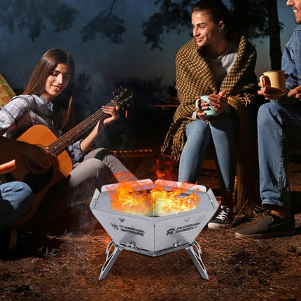 Portable Hexagonal Charcoal Grill And Outdoor Fire Pit For Camping And BBQ