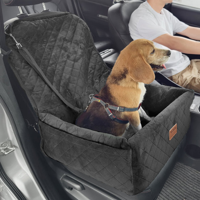Peekaboo Studio Dog Booster Car Seat - Safety Harness & Adjustable Str