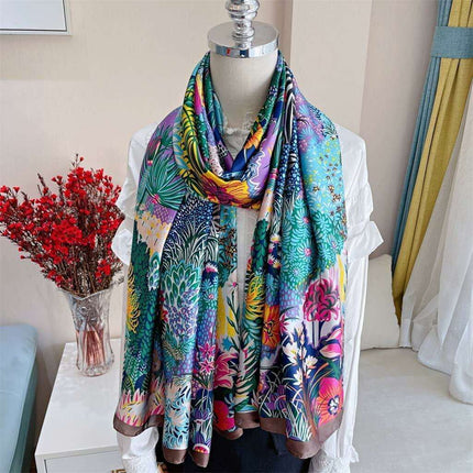 Elegant Summer Botanica Silk Scarf: Effortless Chic for Your Wardrobe