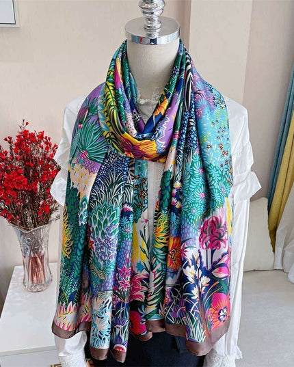 Elegant Summer Botanica Silk Scarf: Effortless Chic for Your Wardrobe