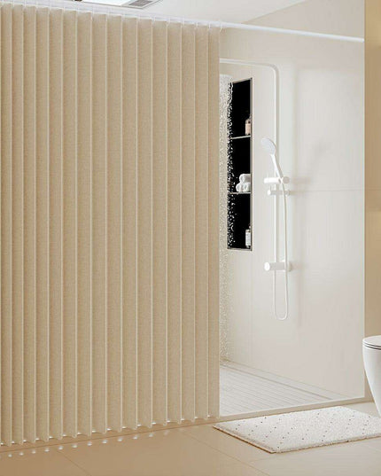 Compact Waterproof Folding Shower Curtain for Stylish Wet and Dry Separation