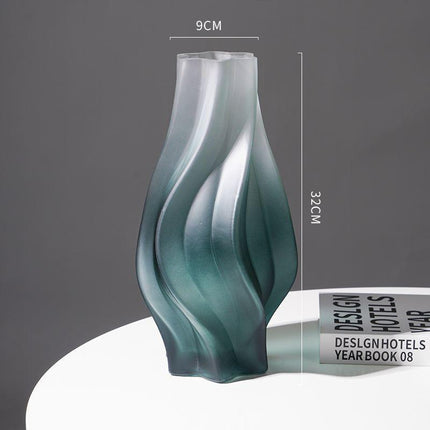 Minimalist Glass Vase For Flower Arrangement With Assorted Whirlwind Colors