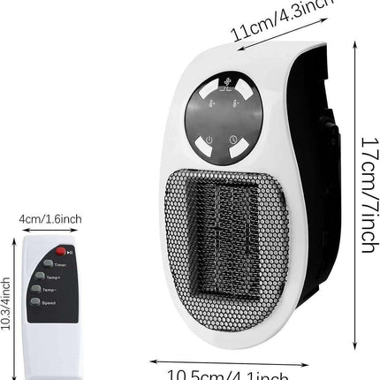 500W Remote-Controlled Ceramic Heater - Perfect for Home and Office Comfort