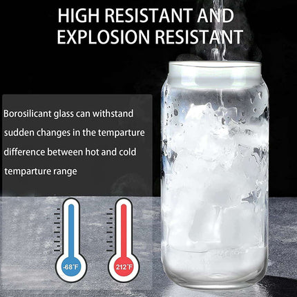 Elegant Can-Shaped Glass Tumbler Set - 4 Premium Cups for Luxurious Beverage Experiences