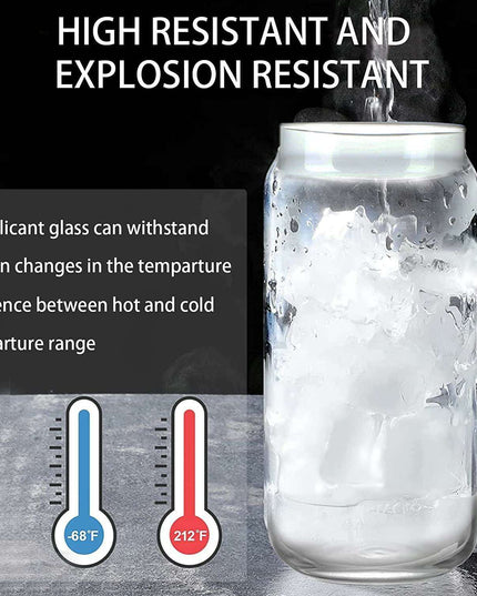 Elegant Can-Shaped Glass Tumbler Set - 4 Premium Cups for Luxurious Beverage Experiences