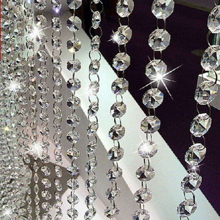 Radiant Diamond Sparkle Acrylic Bead Room Divider for Elegant Home Decor