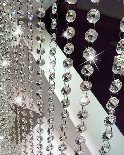 Radiant Diamond Sparkle Acrylic Bead Room Divider for Elegant Home Decor