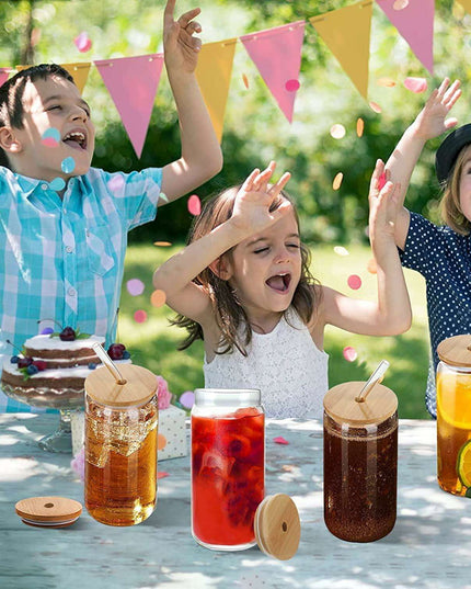 Elegant Can-Shaped Glass Tumbler Set - 4 Premium Cups for Luxurious Beverage Experiences