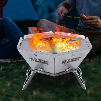 Portable Hexagonal Charcoal Grill And Outdoor Fire Pit For Camping And BBQ