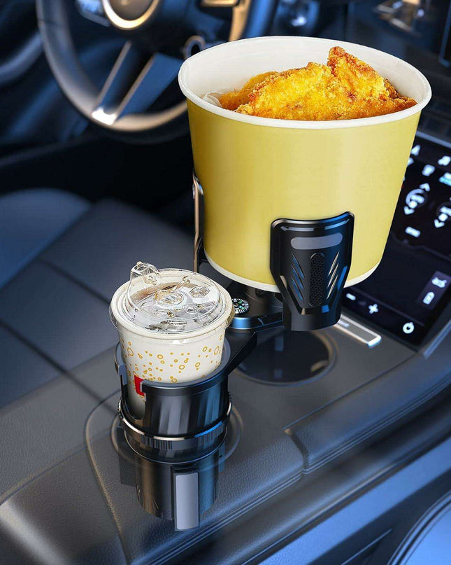 Adjustable Dual Cup Holder & Organizer with Rotating Function | Superior Stability for On-the-Go Convenience