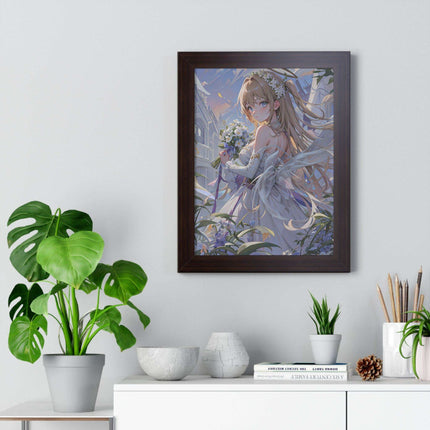Chic Eco-Friendly Anime Girl Vertical Art Print for Sustainable Home Decor