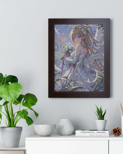 Chic Eco-Friendly Anime Girl Vertical Art Print for Sustainable Home Decor