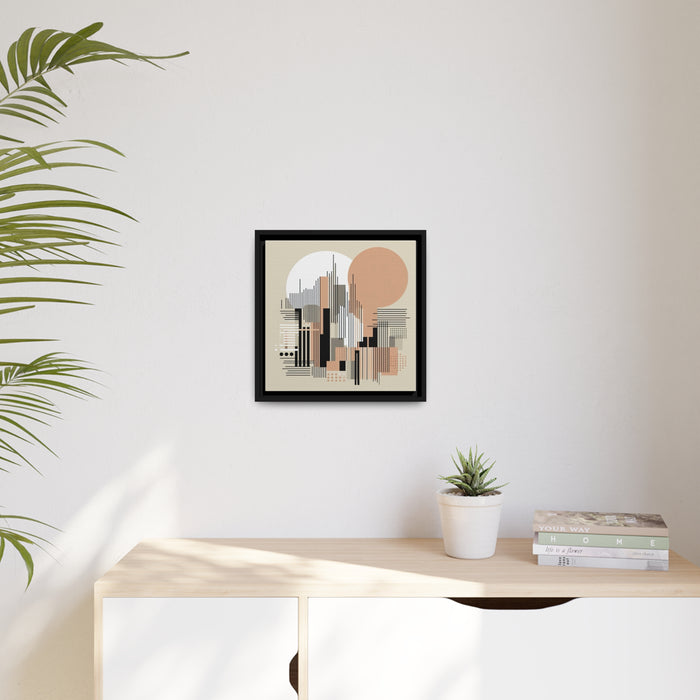 Elegant Sustainable Black Pine Wood Framed Canvas Print