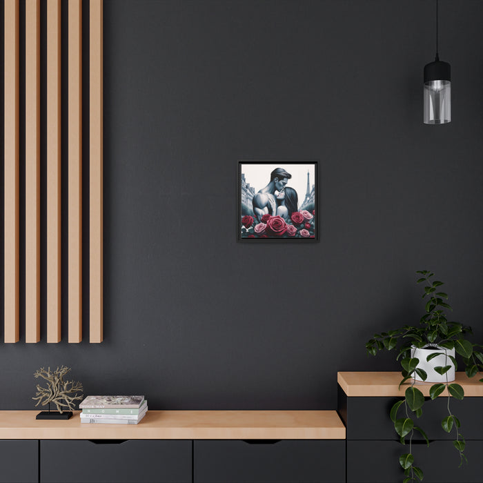 Refined Elite Matte Canvas Set in Contemporary Black Pinewood Frame