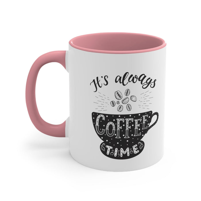 Vibrant Custom Accent Ceramic Coffee Mug - 11oz Two-Tone Design