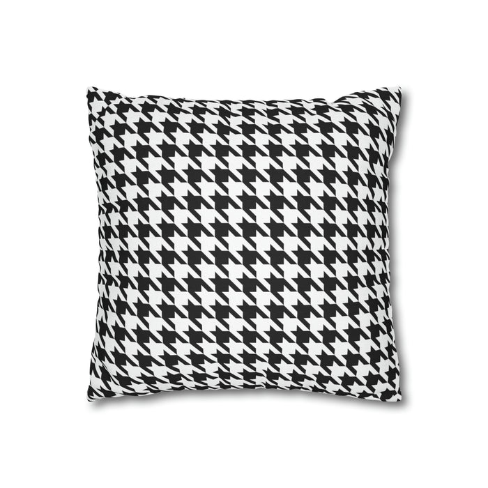 Roses Valley Houndstooth Throw Pillow Case