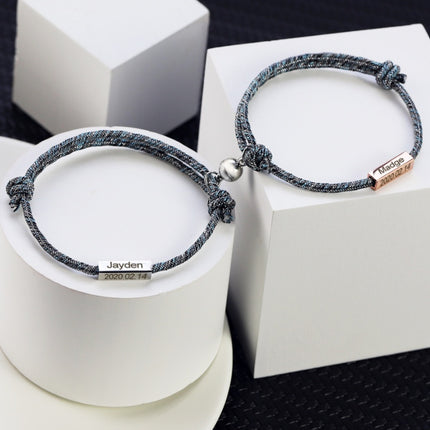 Peekaboo Studio Customized Stainless Steel Couples Name Bracelet