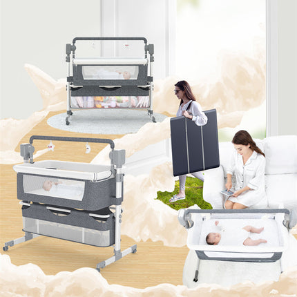 Peekaboo Studio Portable Electric Bassinet - Foldable Bedside Baby Bed