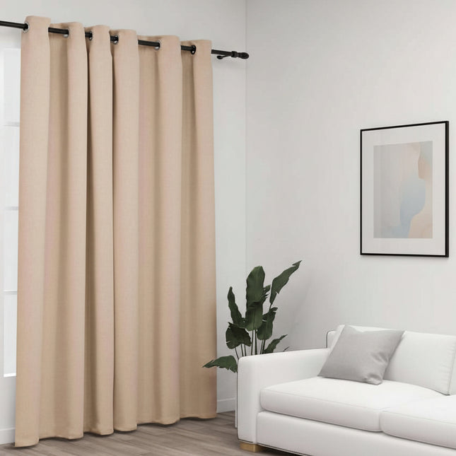blackout curtain with eyelets, linen look; blackout curtain with
