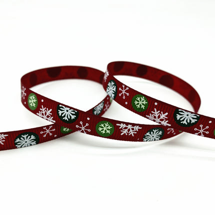 Peekaboo Studio Size 5 10mm Printed Grosgrain Christmas Ribbon - Durab