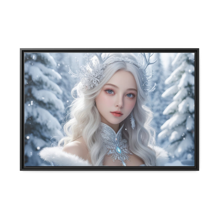 Elegant White Haired Girl Christmas Canvas - Elevate Your Home's Style