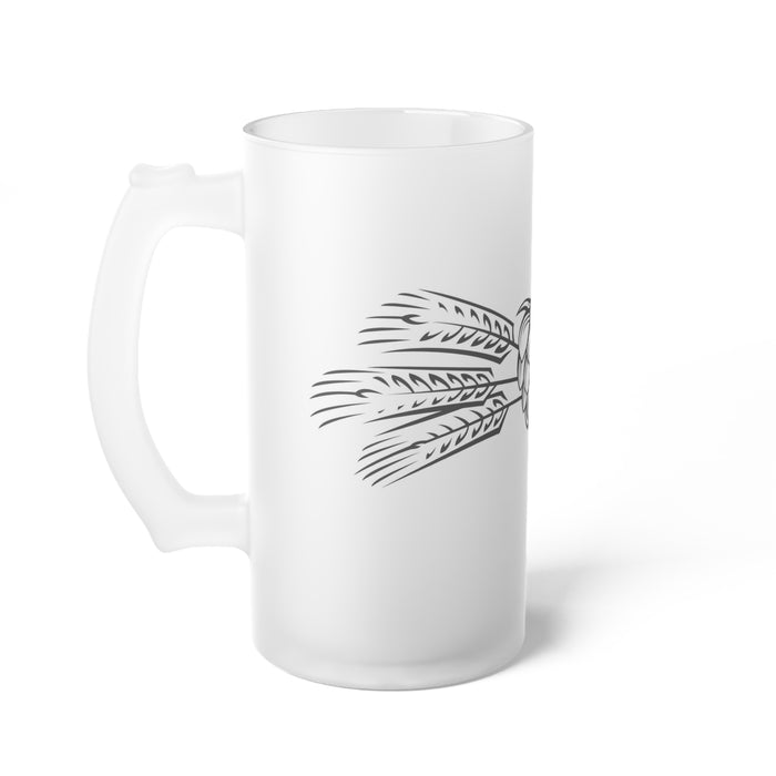 Elegant Wheat Frosted Glass Beer Stein - 16oz Luxury Mug for Sophisticated Sippers