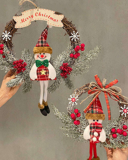 Old Man Snowman Elk Vine Ring Christmas