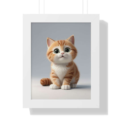 Sustainable Chic Cat Art Framed Print for Eco-Friendly Home Decor