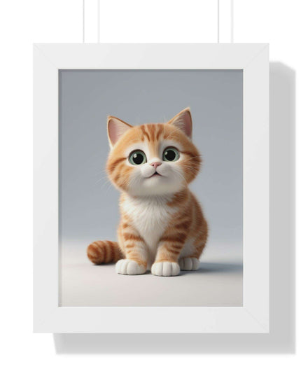 Sustainable Chic Cat Art Framed Print for Eco-Friendly Home Decor