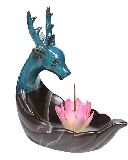 Ceramic Deer Backflow Incense Burner - Nordic Serenity Home Accent