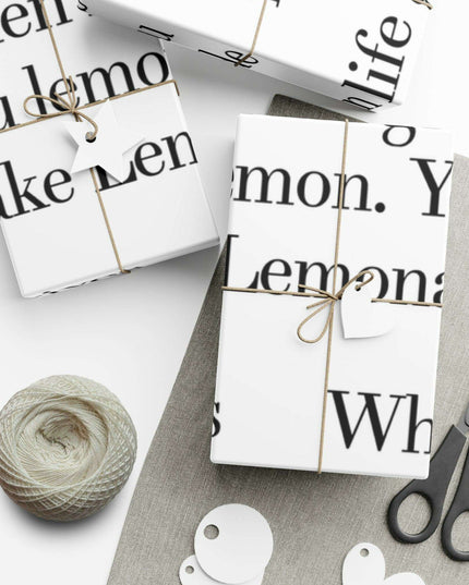 Elegant Lemon-Themed Gift Wrap Paper for Distinctive Presentations