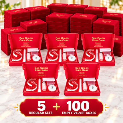 Silicone Full-Mouth Dentures Set — Complete Care Kit