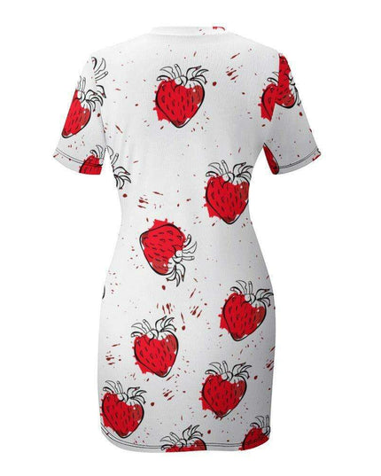 Chic White Short Sleeve Crew Neck Dress - A Must-Have for Every Wardrobe