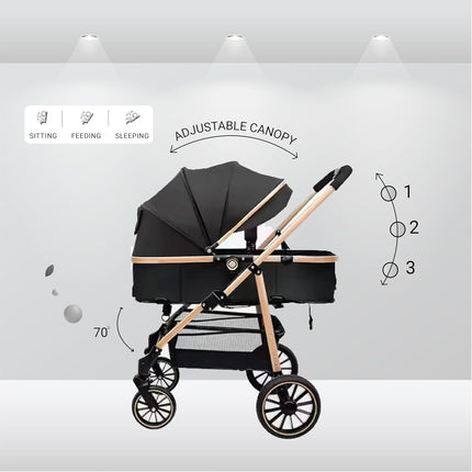 Peekaboo Studio 3-in-1 Pram & Pushchair Stroller with Sleeping Basket,