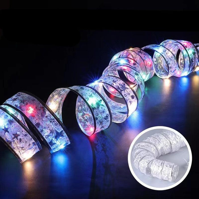 Enchanting Silk Ribbon LED Lights for Festive Christmas Ambiance