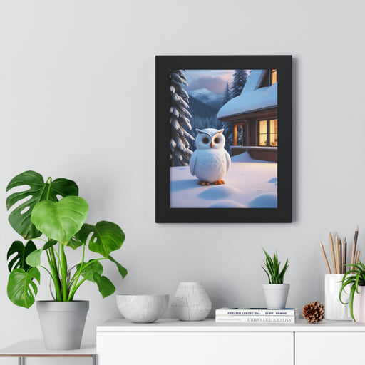 Elegant Owl Art Print in Eco-Friendly Frame with Protective Acrylic Cover