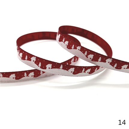 Peekaboo Studio Size 5 10mm Printed Grosgrain Christmas Ribbon - Durab