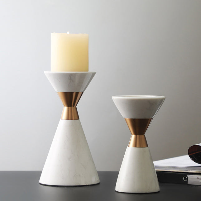 Metal Marble Candle Holder Geometric Ornaments Modern Home Decor