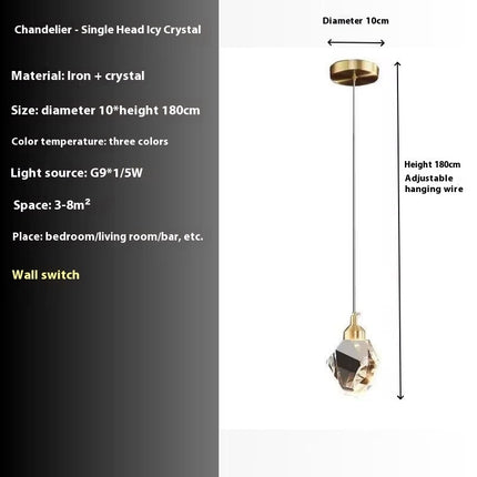 All Copper Light Luxury Crystal Chandelier Modern Minimalist Restauran