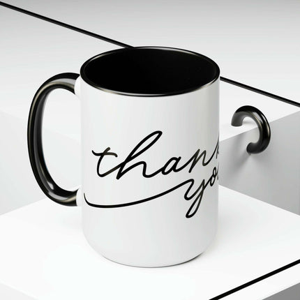 Elegant Two-Tone Ceramic Coffee Mugs - 15oz from the Elite Enigma Collection