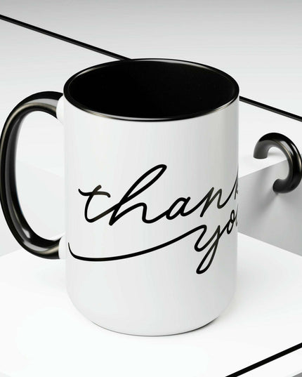 Elegant Two-Tone Ceramic Coffee Mugs - 15oz from the Elite Enigma Collection